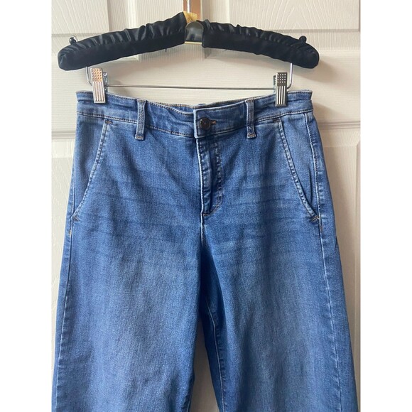 Ella Moss Cropped Jeans Womens 4 Blue Flat Front Wide Leg Slash Pockets Classic - Picture 2 of 10